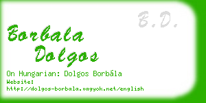 borbala dolgos business card