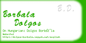 borbala dolgos business card